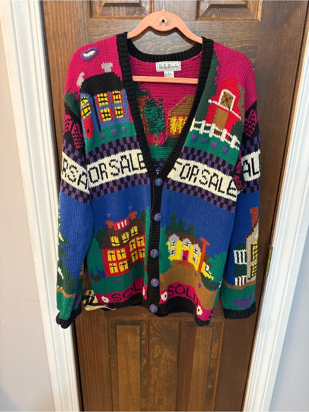 Belle Pointe Colorful Village Knit Cardigan